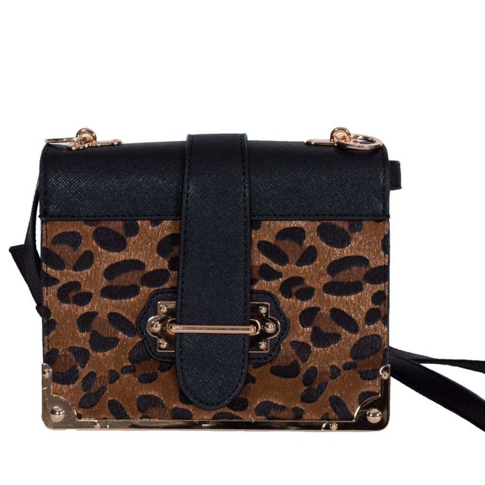 Crossbody with faux cowhide animal print